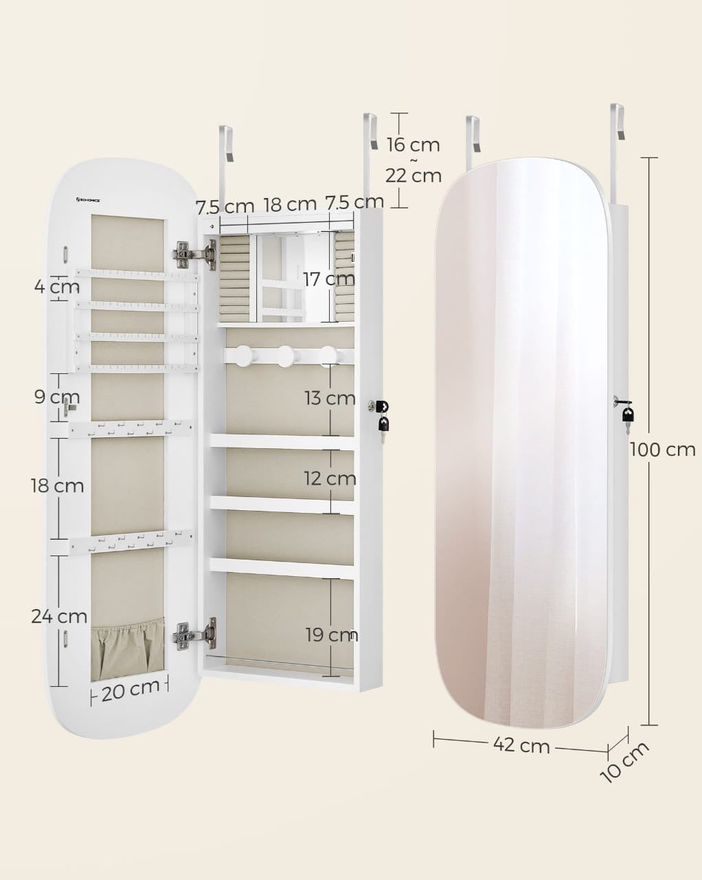 Mirror Jewelry Cabinet